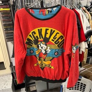 Vintage Mickey Flight Tested Aviation Wear Reversible Sweatshirt Adult One Size